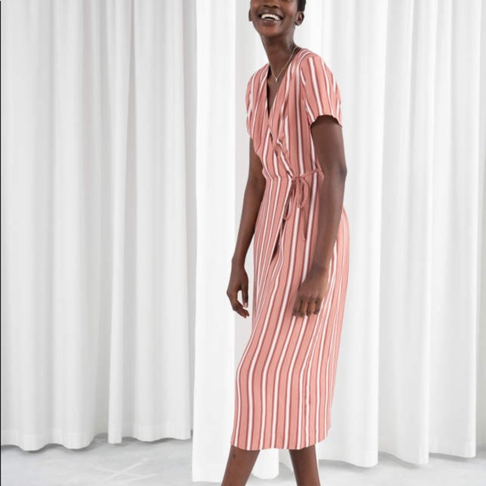 Love & other stories wrap dress pink